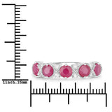 1.61 Carat Genuine Ruby and White Diamond 14K White Gold Ring