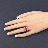3.24 Carat Genuine Ruby and White Diamond 14K White Gold Ring