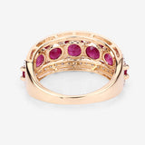 3.24 Carat Genuine Ruby and White Diamond 14K Yellow Gold Ring