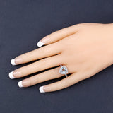 1.58 Carat Genuine Aquamarine and White Diamond 14K Yellow Gold Ring