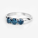 1.03 Carat Genuine Blue Diamond 14K White Gold Ring