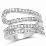 0.83 Carat Genuine White Diamond .925 Sterling Silver Ring