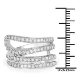 0.83 Carat Genuine White Diamond .925 Sterling Silver Ring