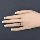 1.58 Carat Genuine Ruby and White Diamond 10K White Gold Ring