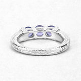 1.11 Carat Genuine Tanzanite .925 Sterling Silver Ring