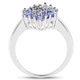 1.84 Carat Genuine Tanzanite .925 Sterling Silver Ring