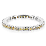 0.57 Carat Genuine Yellow Diamond .925 Sterling Silver Ring