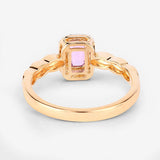 0.80 Carat Genuine Pink Sapphire and White Diamond 14K Yellow Gold Ring