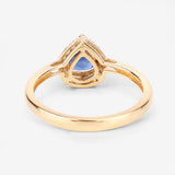 0.73 Carat Genuine Blue Sapphire and White Diamond 14K Yellow Gold Ring
