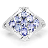 1.53 Carat Genuine Tanzanite .925 Sterling Silver Ring