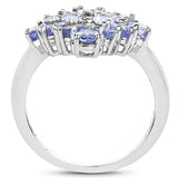 2.72 Carat Genuine Tanzanite .925 Sterling Silver Ring