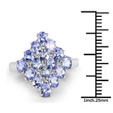 2.72 Carat Genuine Tanzanite .925 Sterling Silver Ring