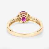 0.95 Carat Genuine Ruby and White Diamond 10K Yellow Gold Ring