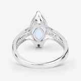 2.09 Carat Genuine Aquamarine and White Diamond 14K White Gold Ring