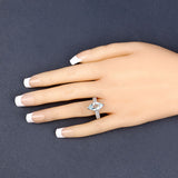 2.09 Carat Genuine Aquamarine and White Diamond 14K White Gold Ring