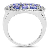 1.70 Carat Genuine Tanzanite .925 Sterling Silver Ring