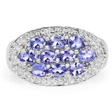 1.70 Carat Genuine Tanzanite .925 Sterling Silver Ring