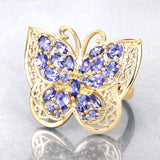 2.50 Carat Genuine Tanzanite .925 Sterling Silver Ring