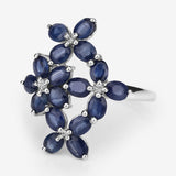 3.40 Carat Genuine Blue Sapphire .925 Sterling Silver Ring