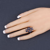 3.40 Carat Genuine Blue Sapphire .925 Sterling Silver Ring