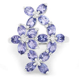 2.89 Carat Genuine Tanzanite .925 Sterling Silver Ring