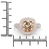IGI Certified 3.01 Carat Genuine Brown Diamond Center and 0.52cttw White Diamond 18K Rose Gold Ring (3.53cttw)