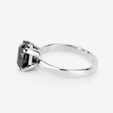 3.00 Carat Genuine Black Diamond 14K White Gold Ring