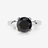 3.00 Carat Genuine Black Diamond 14K White Gold Ring