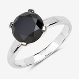 3.00 Carat Genuine Black Diamond 14K White Gold Ring