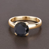 3.00 Carat Genuine Black Diamond 14K Yellow Gold Ring