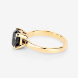 3.00 Carat Genuine Black Diamond 14K Yellow Gold Ring