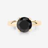 3.00 Carat Genuine Black Diamond 14K Yellow Gold Ring
