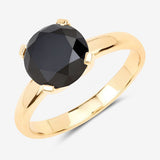 3.00 Carat Genuine Black Diamond 14K Yellow Gold Ring
