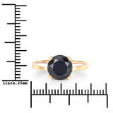 3.00 Carat Genuine Black Diamond 14K Yellow Gold Ring