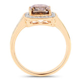 IGI Certified 2.19 Carat Genuine Brown Diamond Center and 0.36cttw White Diamond 18K Yellow Gold Ring (2.55cttw)