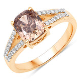 IGI Certified 2.02 Carat Genuine Brown Diamond Center and 0.22cttw White Diamond 18K Yellow Gold Ring (2.24cttw)