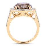 IGI Certified 7.07 Carat Genuine Brown Diamond Center and 0.64cttw White Diamond 18K Yellow Gold Ring (7.71cttw)