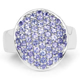 2.00 Carat Genuine Tanzanite .925 Sterling Silver Ring