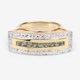 1.08 Carat Genuine Green Sapphire .925 Sterling Silver Ring