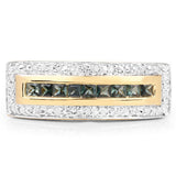 1.08 Carat Genuine Green Sapphire .925 Sterling Silver Ring