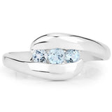 0.74 Carat Genuine Blue Topaz .925 Sterling Silver Ring