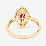 1.52 Carat Genuine Ruby and White Diamond 10K Yellow Gold Ring