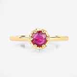 0.50 Carat Genuine Ruby 14K Yellow Gold Ring