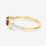 0.92 Carat Genuine Ruby and White Diamond 14K Yellow Gold Ring