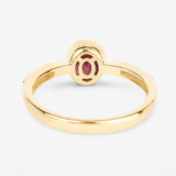 1.00 Carat Genuine Ruby and White Diamond 14K Yellow Gold Ring