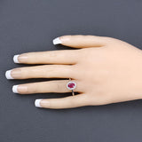 1.06 Carat Genuine Ruby and White Diamond 14K White Gold Ring