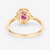 1.06 Carat Genuine Ruby and White Diamond 14K Yellow Gold Ring