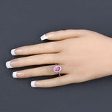 1.83 Carat Genuine Ruby and White Diamond 14K White Gold Ring