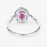 1.83 Carat Genuine Ruby and White Diamond 14K White Gold Ring