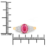 1.52 Carat Genuine Ruby and White Diamond 14K Yellow Gold Ring